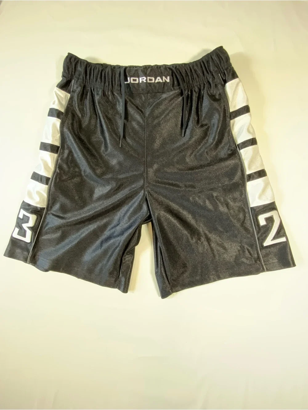 Jordan Mens Black White Mesh Athletic Basketball Shorts 23 Graphic HV0560-013 S